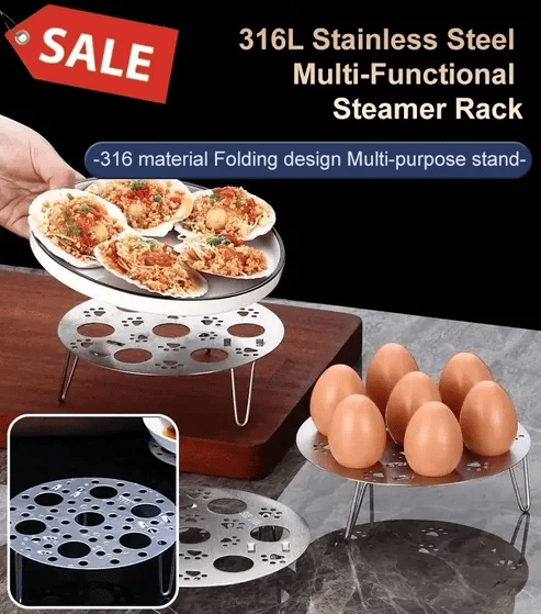 High foot multi-purpose thickened stainless steel steaming rack