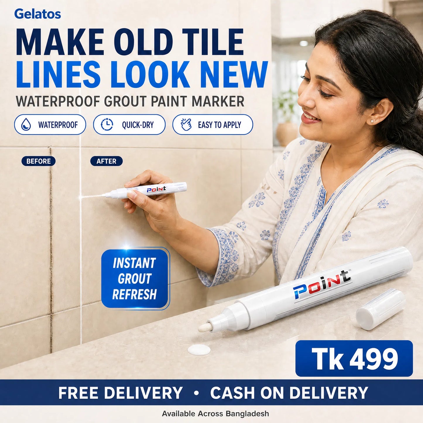 Waterproof Tile Grout Repair Marker