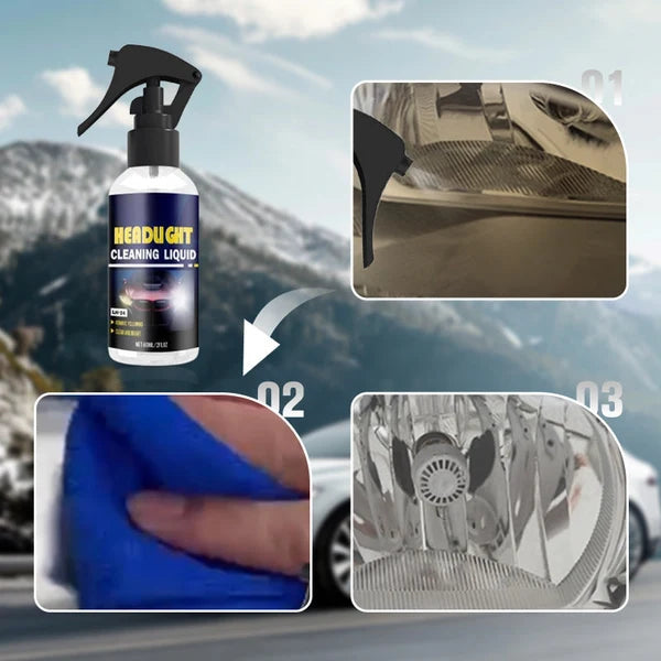 Car headlight cleaning and restoration liquid