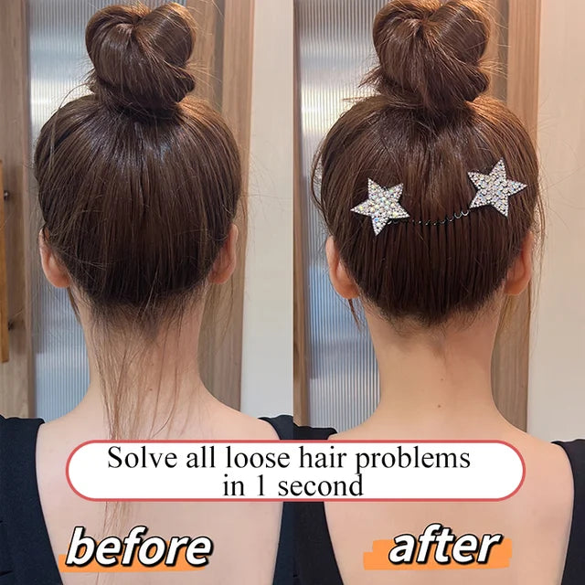 đRhinestone Star Hair Finishing Comb