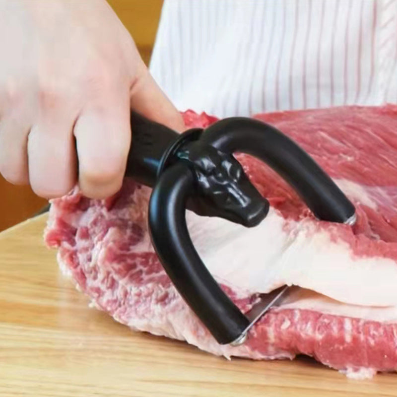 🔪 Handheld Fat Trimmer – U-Shaped Blade, Stainless Steel & Ergonomic Grip – Trim Fat, Save Lean Meat 🍖