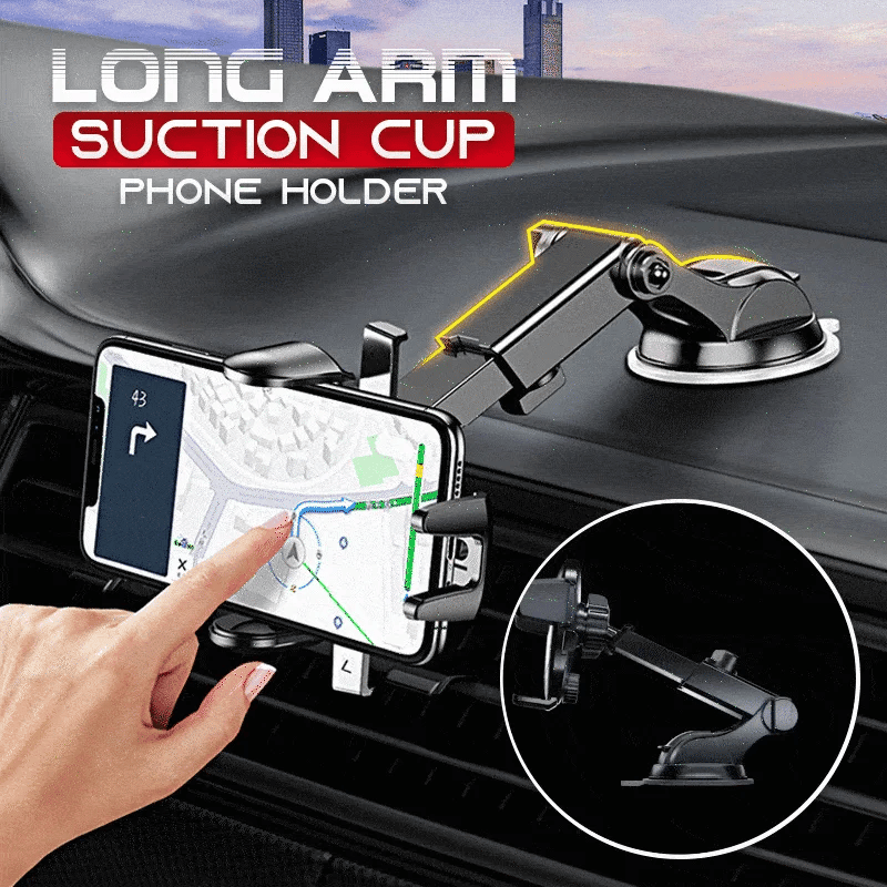 Long Arm Suction Cup Car Phone Holder
