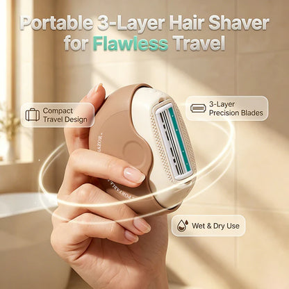⚡Portable 3-layer hair shaver