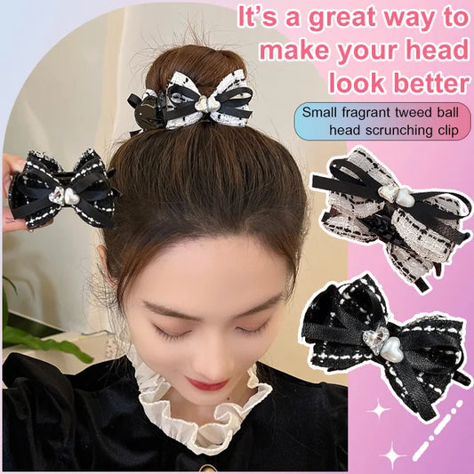 Small Chanel-style Woolen Head Claw Clip