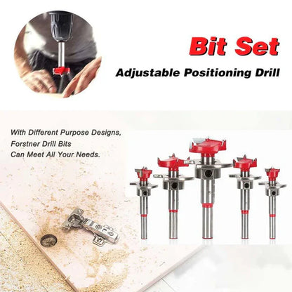Wood positioning drill bit set
