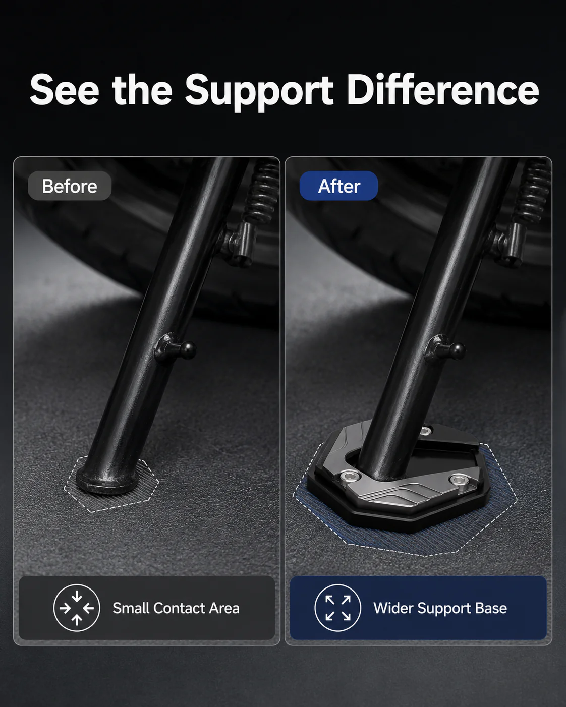 Motorcycle Kickstand Foot Side StandExtension Pad