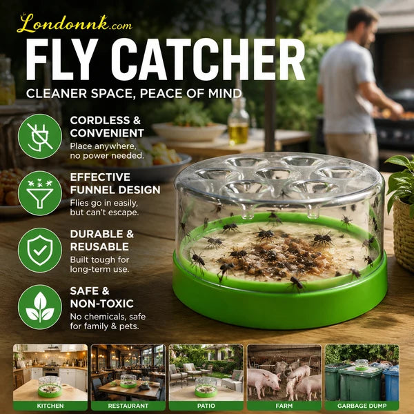 🏠 Reusable Fly Trap – No electricity, no poison & safe for kids & pets – Effective fly control anywhere in your home 🍃