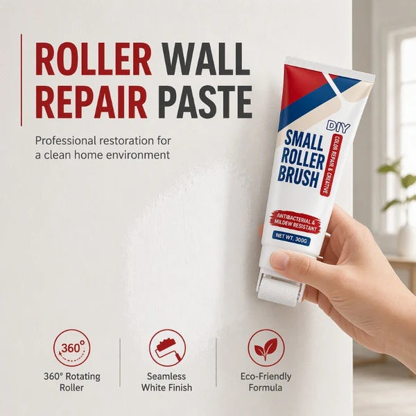 Waterproof Wall Repair Paste with Integrated Small Roller Brush (100g)