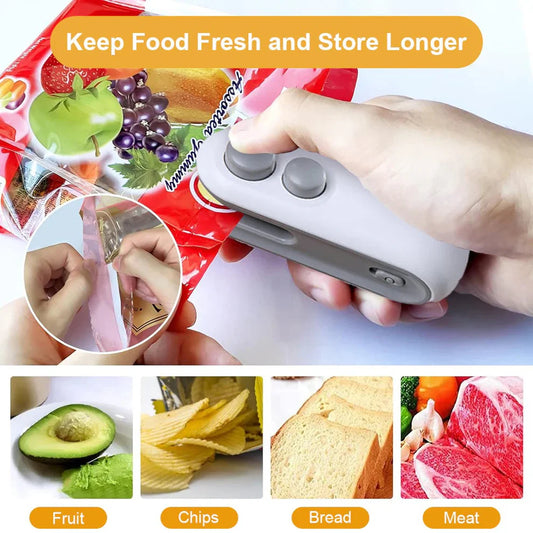 Rechargeable 2 in 1 Portable Mini Food Bag Heat Sealer And Cutter
