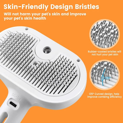 3-in-1 Pet Steam Brush for Cats & Dogs