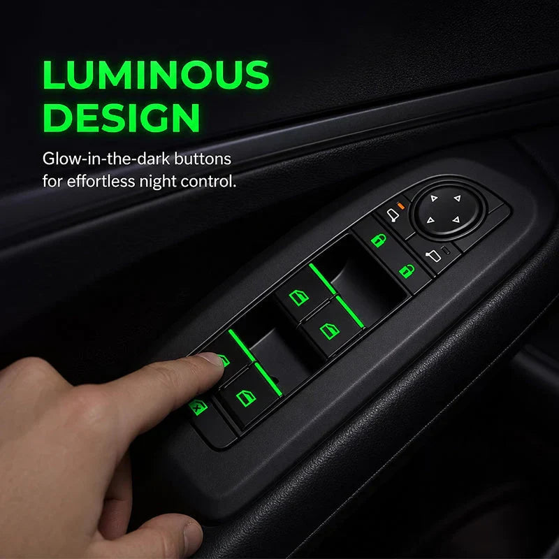💡Car Window Lift Switch Luminous Stickers - Colorful Night Glow Warning Button Decal
