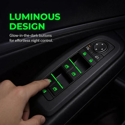 💡Car Window Lift Switch Luminous Stickers - Colorful Night Glow Warning Button Decal