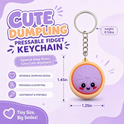 🎁Cute Dumpling Pressable Fidget Keychain - touch sensing light