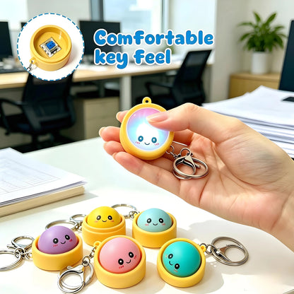 🎁Cute Dumpling Pressable Fidget Keychain - touch sensing light