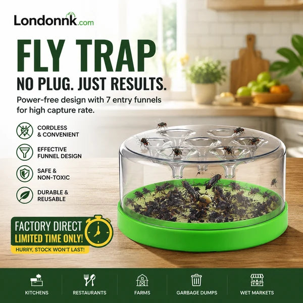 🏠 Reusable Fly Trap – No electricity, no poison & safe for kids & pets – Effective fly control anywhere in your home 🍃