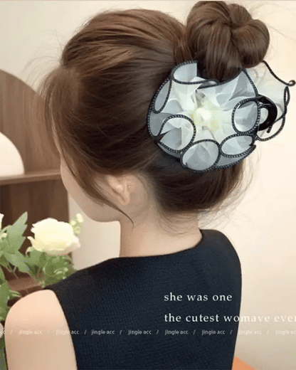 Korean Style Flower Mesh Hair Clip
