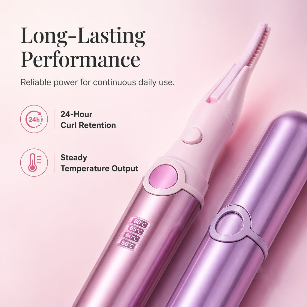 ✨Rechargeable Heated Eyelash Curler – Pro 4‑Level Heat Electric Lash Curler with Integrated Clip