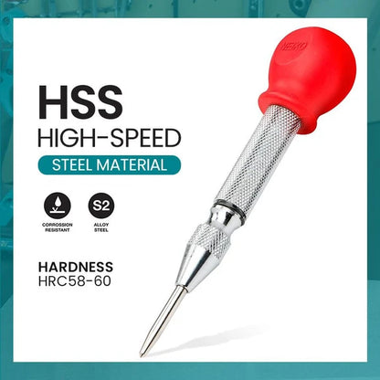 🔘 50% OFF! ⚡ Automatic Center Punch - Precision Marking for Metal/Wood, Spring-Loaded & Adjustable Force 🛠️📏