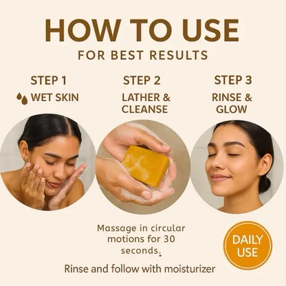Ammoya Naturals Turmeric & Kojic Acid Brightening Soap - 4 Ounces All-Natural Skincare for Daily Use