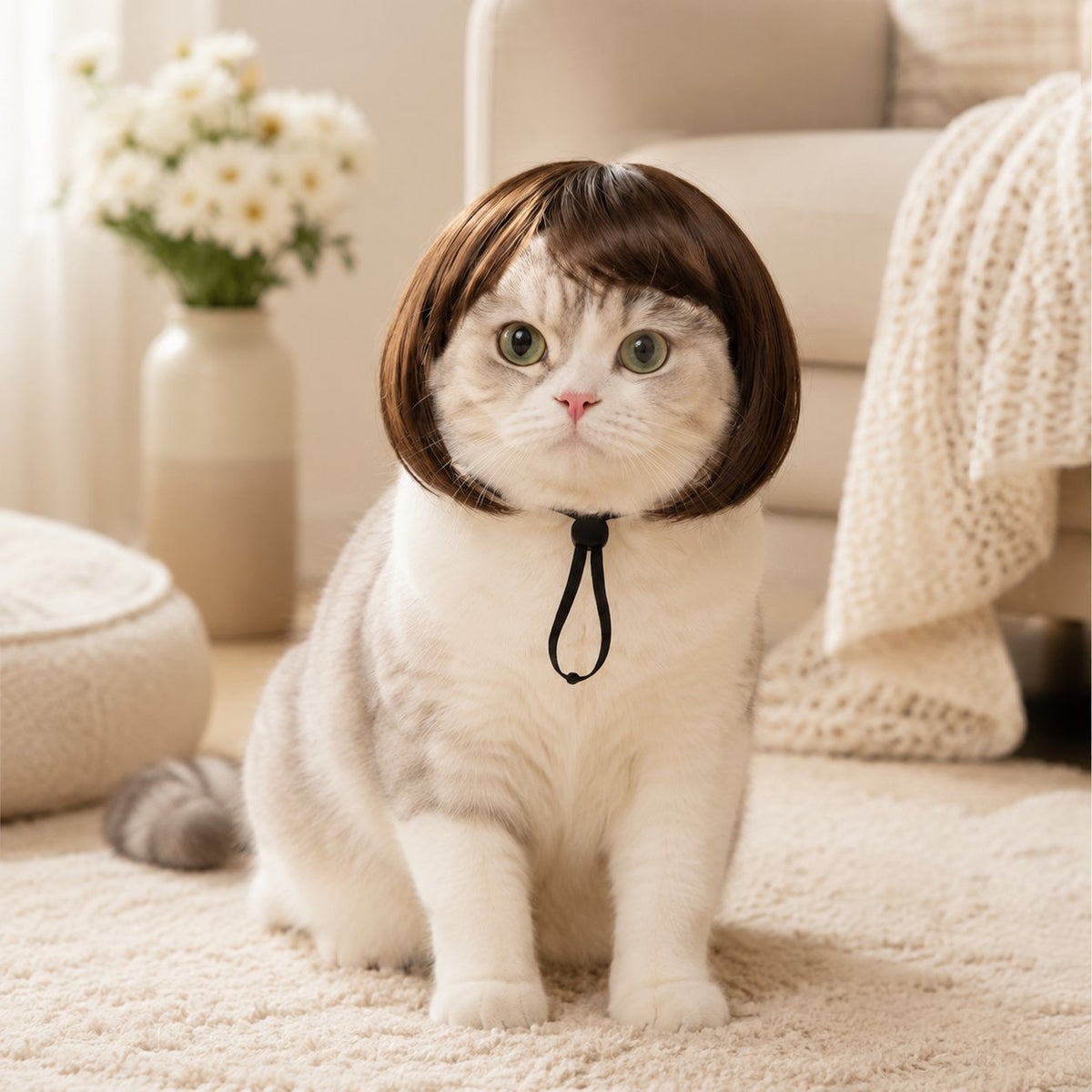 Cute Pet Wig Headband – Funny Costume Accessory for Dogs & Cats