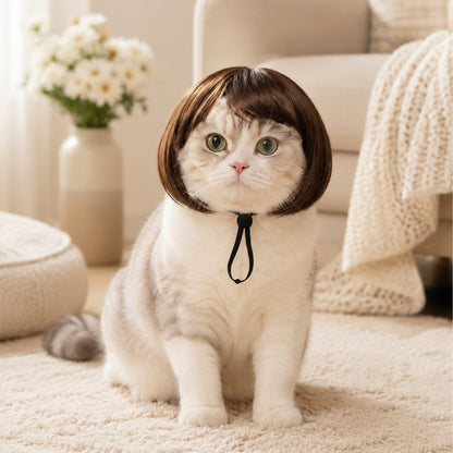Cute Pet Wig Headband – Funny Costume Accessory for Dogs & Cats
