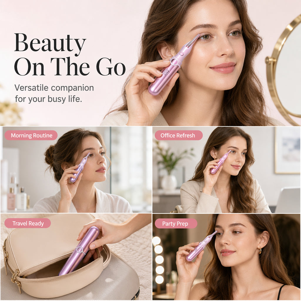 ✨Rechargeable Heated Eyelash Curler – Pro 4‑Level Heat Electric Lash Curler with Integrated Clip