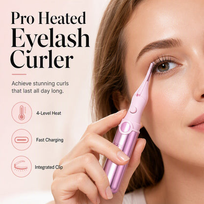 ✨Rechargeable Heated Eyelash Curler – Pro 4‑Level Heat Electric Lash Curler with Integrated Clip