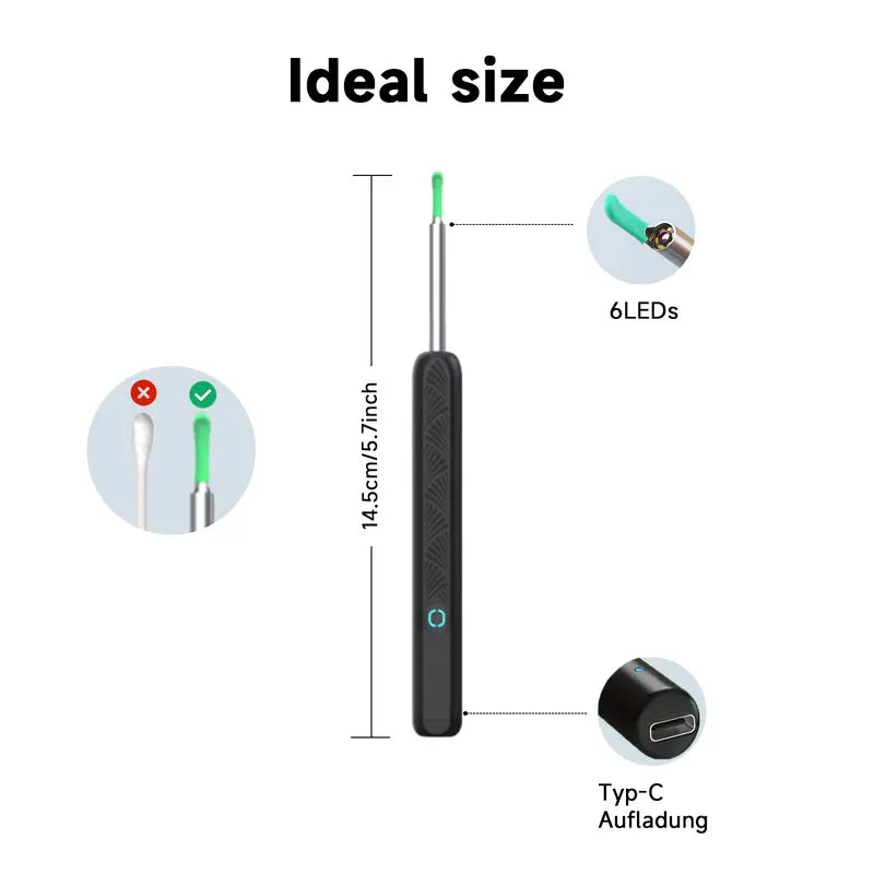 Ear Wax Removal Tool with Camera - Portable Type-C Rechargeable Earpick