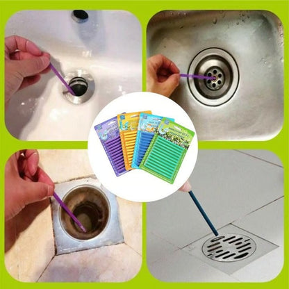 🔥12/set Pipe Cleaning Sticks Oil Decontamination Kitchen Toilet Bathtub Drain Cleaneer