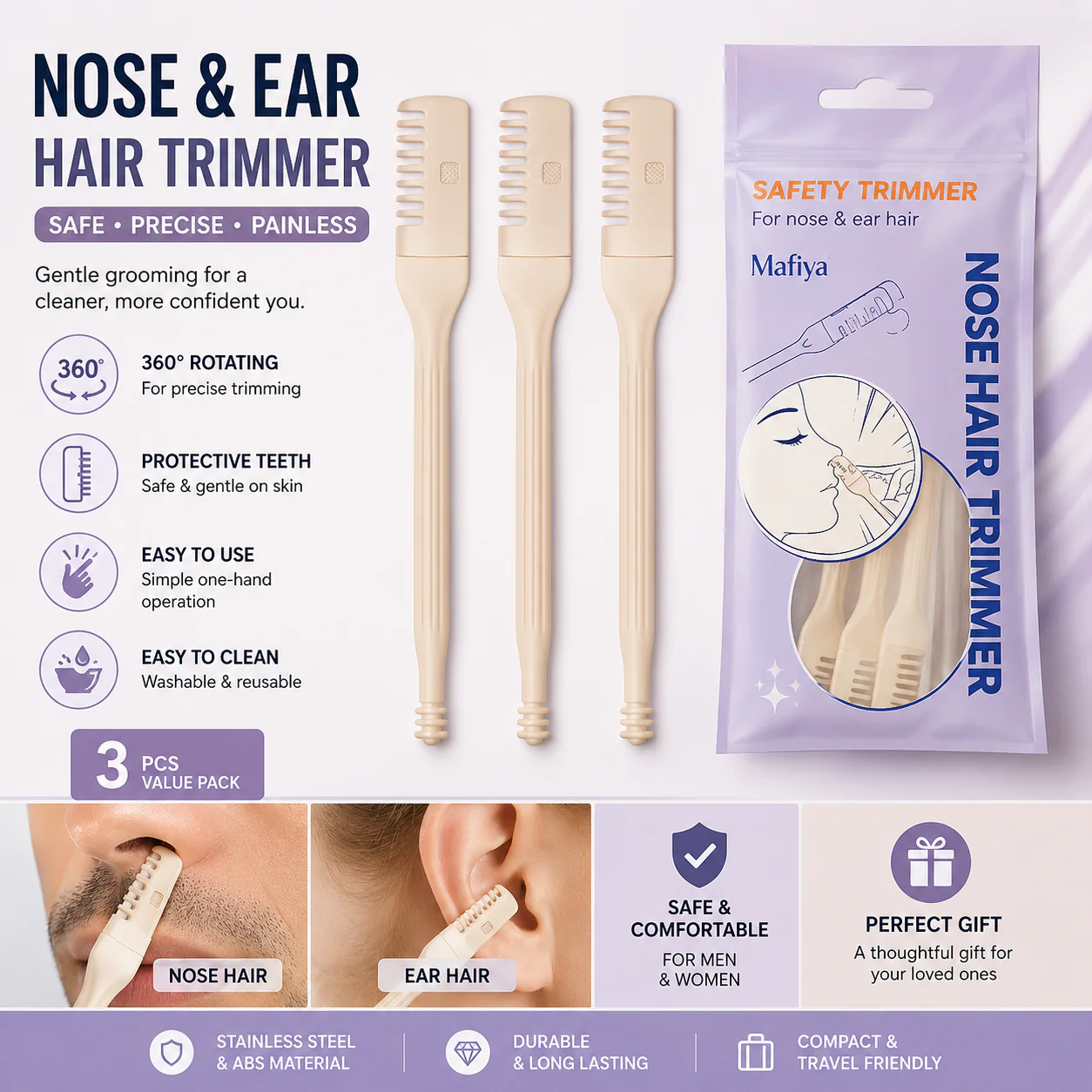 Nasal Hair Cutter (3Pcs Box)